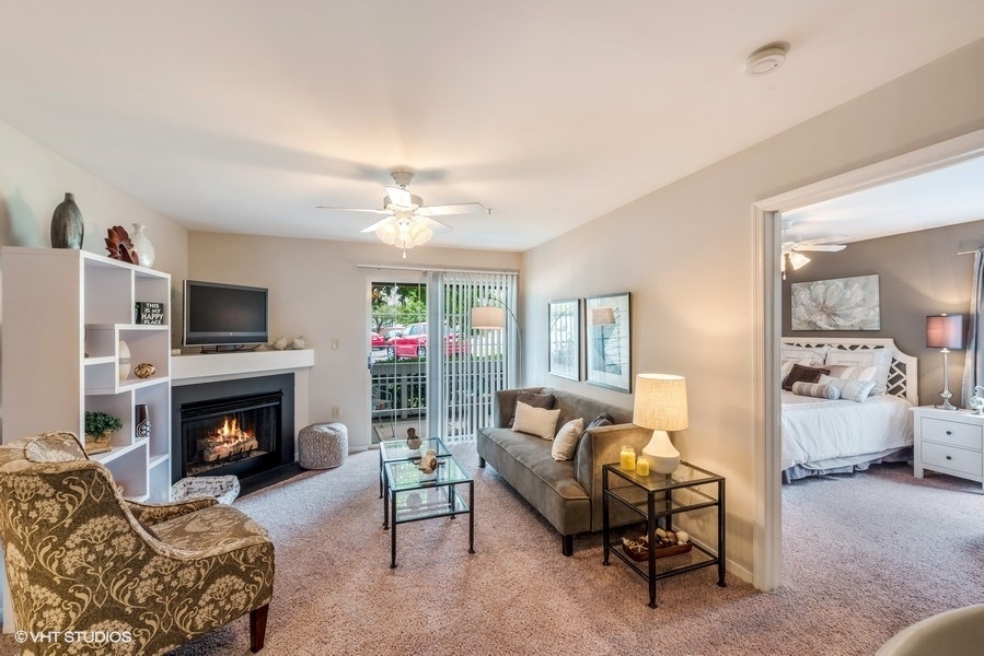 Bedroom View Off Living Room With TV at Brittany Commons Apartments, Spotsylvania, VA, 22553